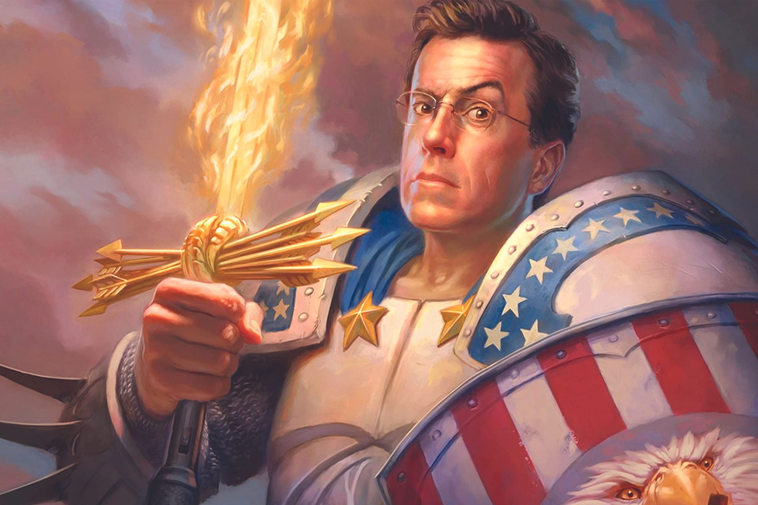 Stephen Colbert Comedian Sticker Poster|Interior Poster|Poster for Studio, Hostel, Living Room|Room Decor|Decorative Wall Poster|Self Adhesive Paper Poster