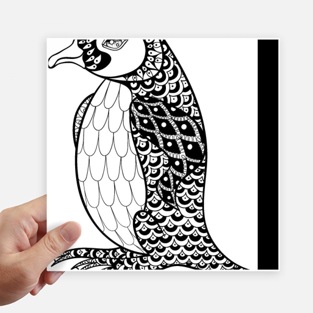 Sticker carré pingouin humain 20cm adhésif durable pour ordinateur