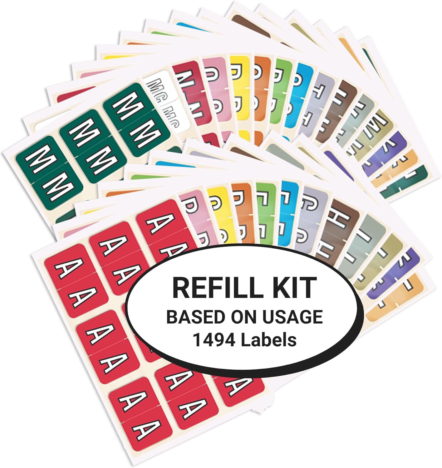 Amazon.com : Alphabet Labels for File Folders, A to Z Plus Mc Refill ...