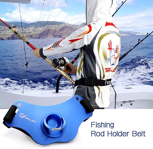 Miniatura 37 de Cinturón de pesca Cinturón de lucha ajustable de aluminio/fibra de carbono/cinturón de lucha de plástico Cinturón de pesca de pie Negro