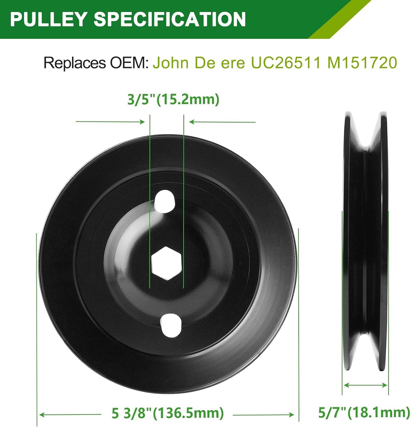 AM136733 AM143469 AM134292 Spindle Assembly with UC26511 M151720 Pulley - Fits John De ere X300 X304 X310 Z225 Tractors (2-Pack)