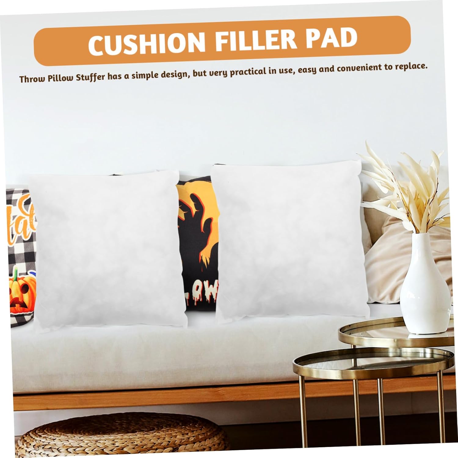 Mikinona Cushion Inner Pad Square Pillow Insert Comfortable Filling for Decorative Throw Pillows Couch and Bed