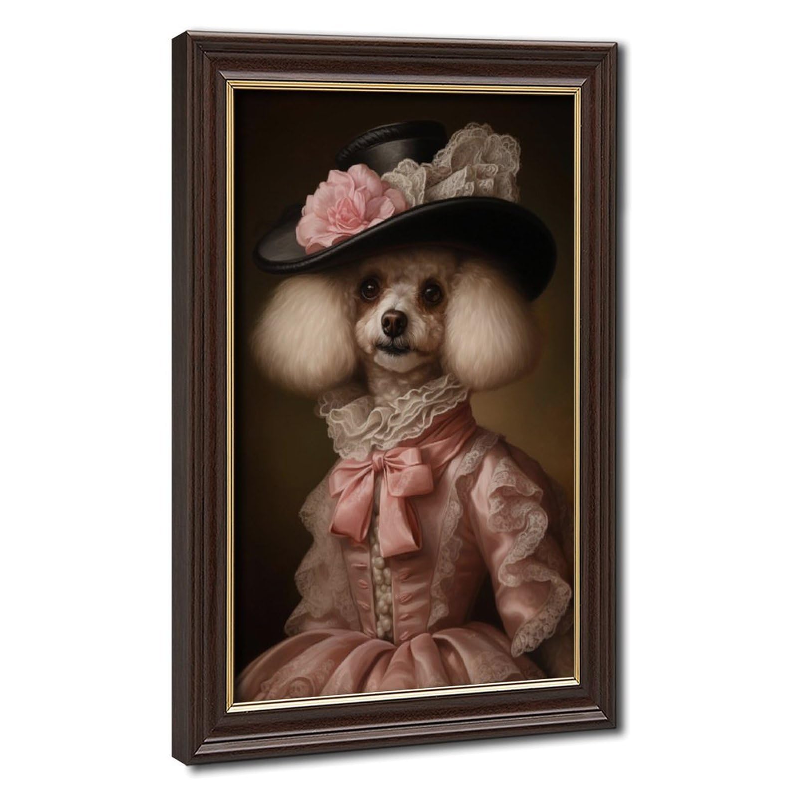 Pyberon Mokume Gane Frame-Style A Poodle Wearing Clothes Canvas Poster For Office Decor Gift