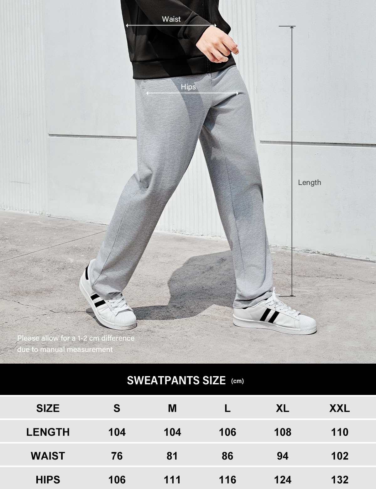 Arjen Kroos Pantalon Chandal Hombre Algodón con Cremallera Bolsillos Pantalones Hombre Pierna Ancha Cintura Elástica Ajustable para Ocio y Trotar