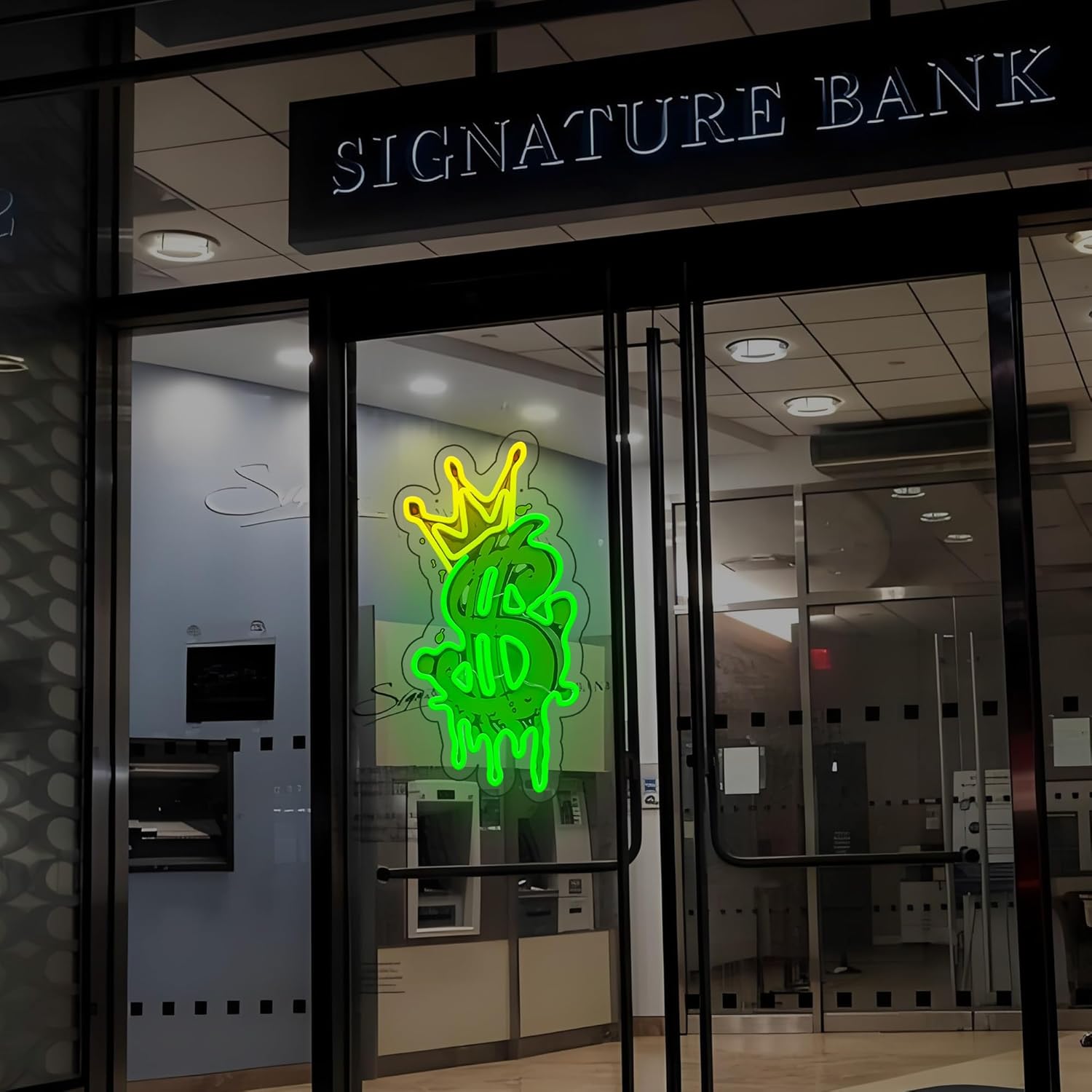 Money Neon Sign, Crown Dollar Neon Signs for Shop Store Wall Decor, Dimmable Dollar LED Neon Light Sign for Man Cave Game Room Bar Pub Party Decoration Gift for Money Lovers9.7" X 17.2" - Image 3