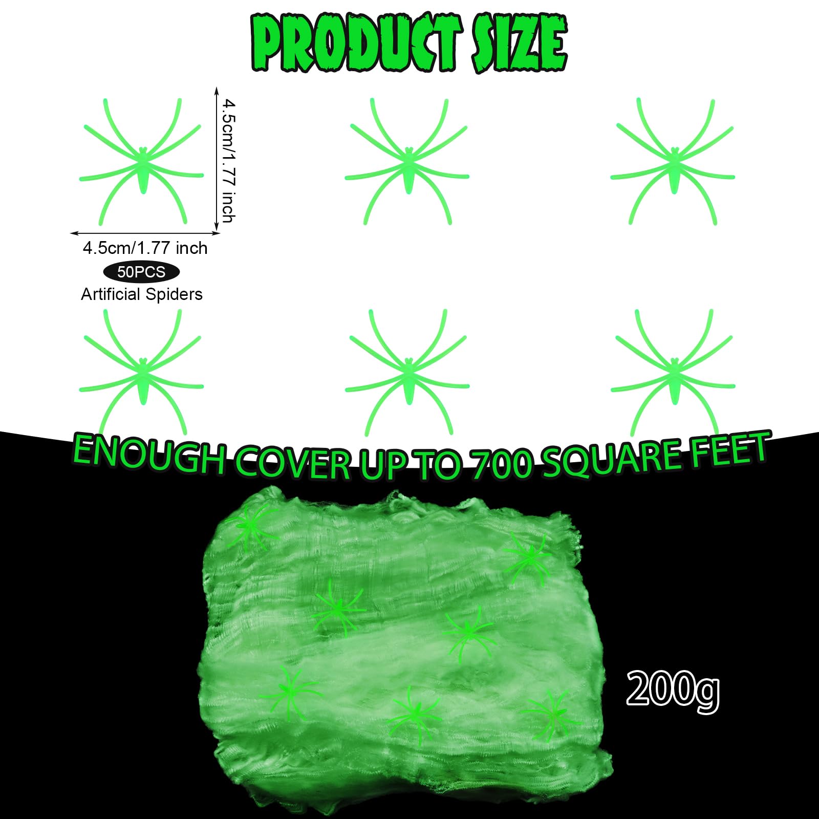 Amazon.com : DERAYEE Halloween Glow in The Dark Spider Web
