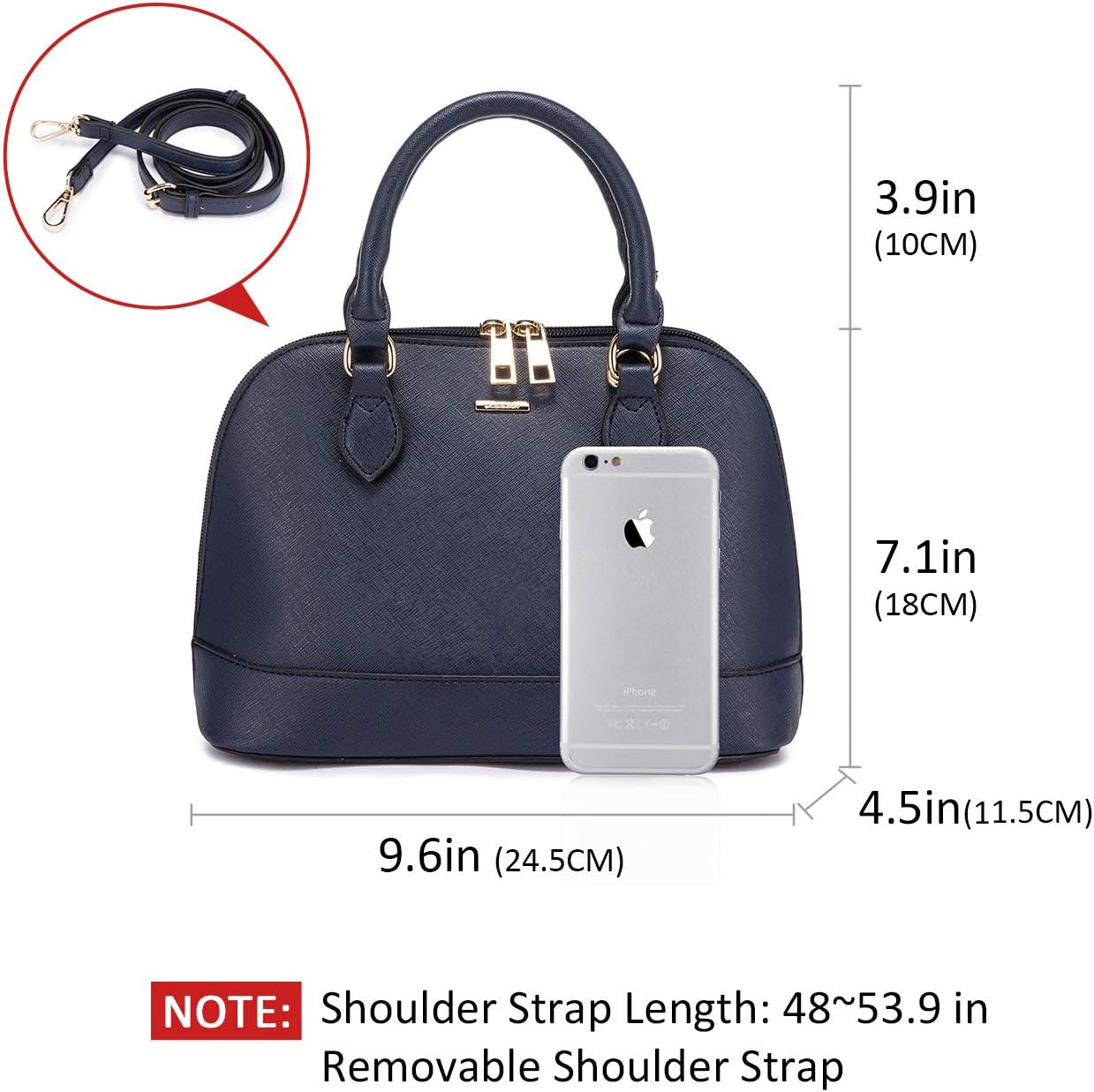 LOVEVOOK Purse for Women Small Crossbody Bags Classic Double Zip Top Handle Dome Satchel Bag - Image 3