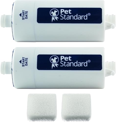 PET STANDARD Filtro de agua de repuesto y esponjas de prefiltro compatibles con la fuente de agua CATCARE para gatos, paquete de 2