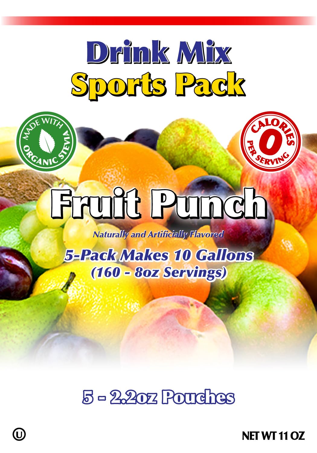 GramZero Fruit Punch Sugar Free Drink Mix Sports Pack, Great For Nutrition Club Loaded Teas, Zero Calorie, Stevia Sweetened