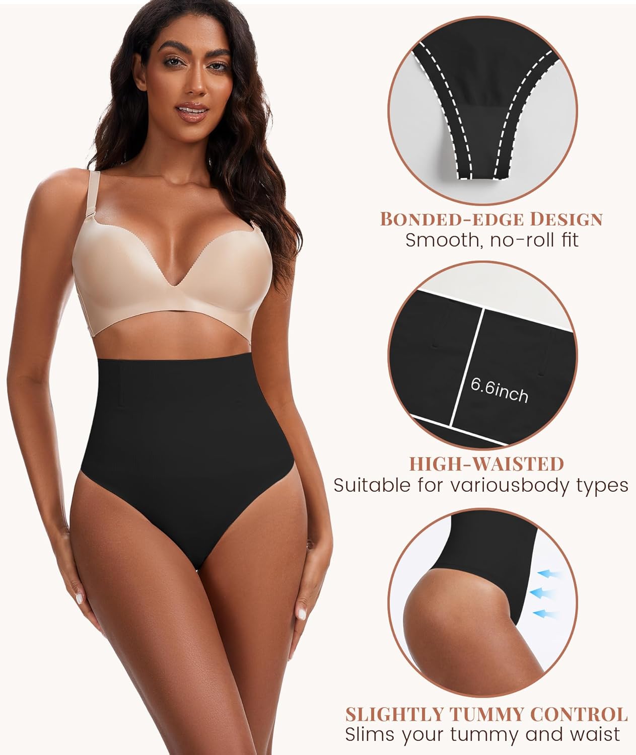 Tummy Control Shapewear Underwear for Women,Seamless High Waist Thong Panties, Compression Faja Body Shaper Shorts - Image 3