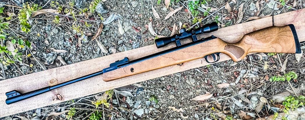 Hunting Air Pellet Rifle Gun, 1000/800 FPS, Auto Double Safety, Break Barrel Wood, 4x32 Scope with 200 Pellets