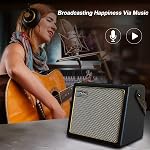 Amplificateur de guitare acoustique, 30 Watt Bluetooth haut-parleur rechargeable Guitare acoustique portable avec effet chorus réverb,3 Entrées, noir