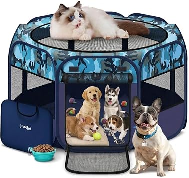 Pop Up Dog and Cat Playpen, Portable Foldable Pet Tent