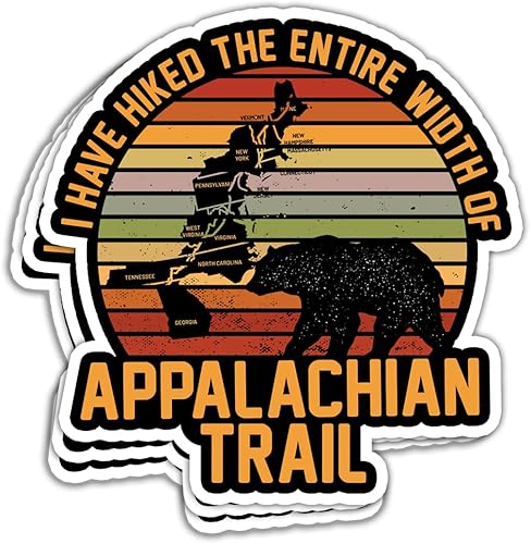 MAIANEY Calcomanías divertidas para senderismo, montañas de los Apalaches, 3 unidades, con texto en inglés "I Have Hiked The Whole Width of