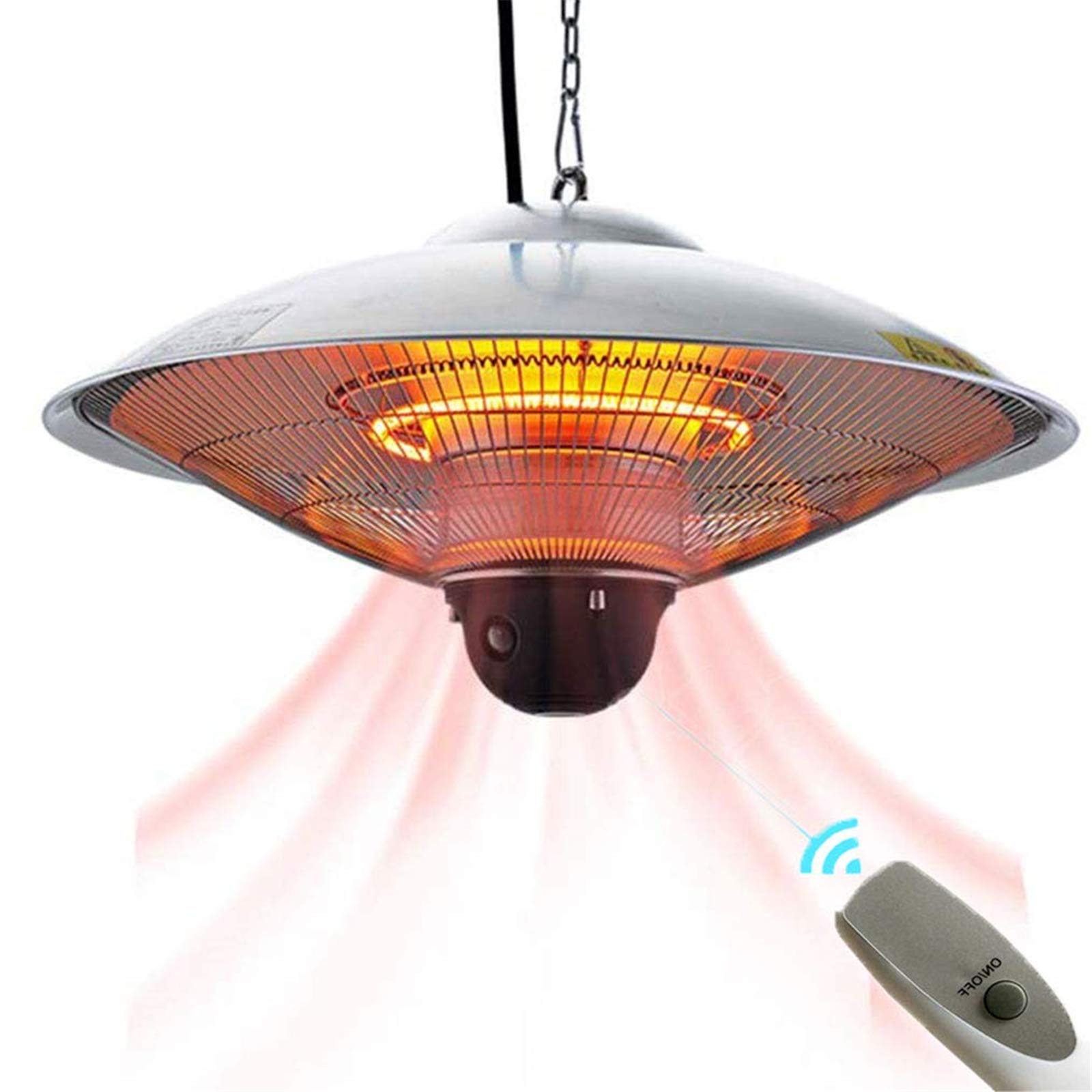 Riscaldatore elettrico per patio, Riscaldatori sospesi a infrarossi per esterni con telecomando, Riscaldatori a soffitto, Riscaldatore da balcone 1010W / 1200W / 2210W