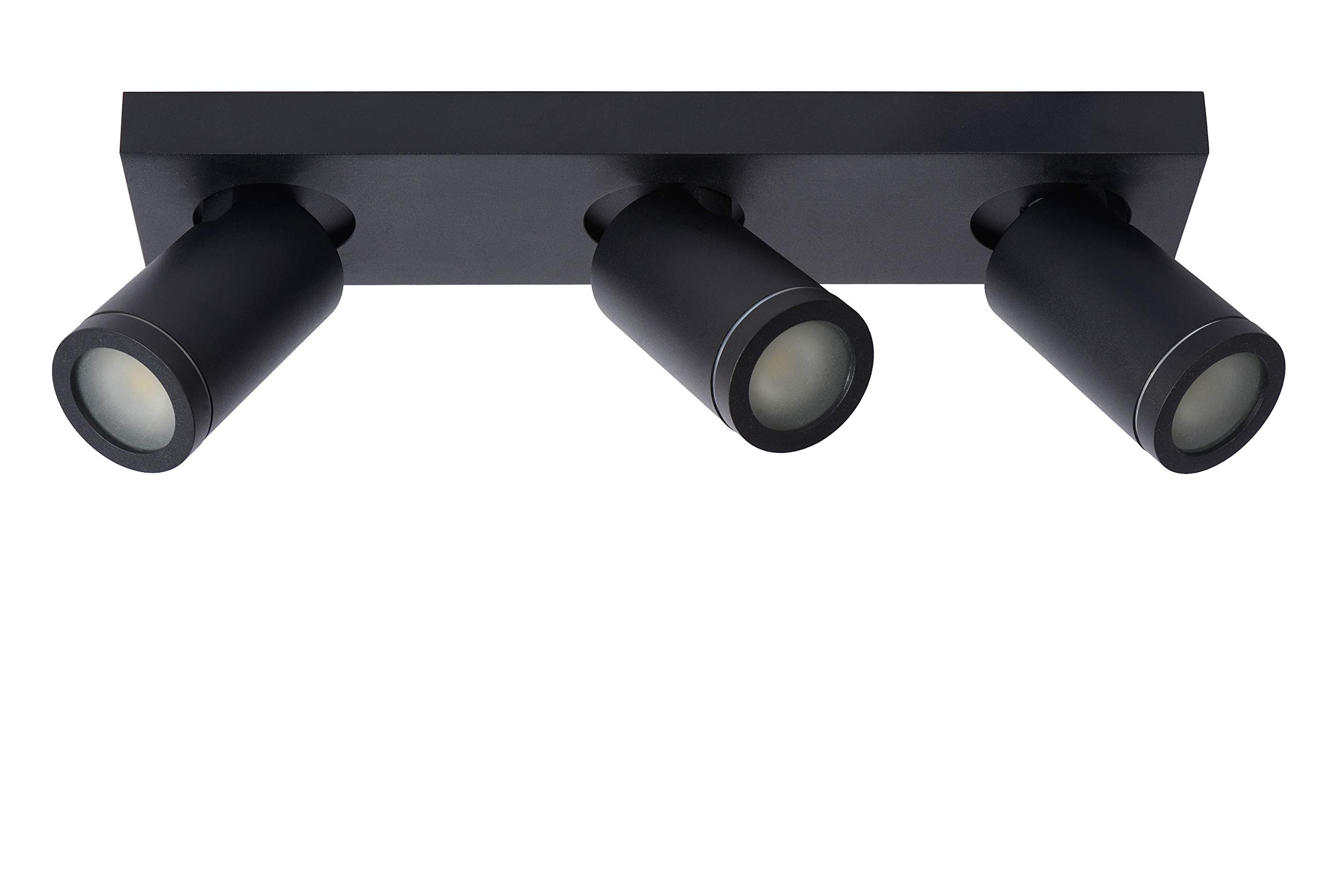 LUCIDE Taylor - Ceiling Spotlight Bathroom - LED Dim to Warm - GU10-3x5W 2200K/3000K - IP44 - Black - Image 2