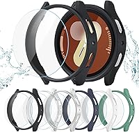 Vista 14 de Pack de 12 fundas para Samsung Galaxy Watch 6 de 40 mm, protector de pantalla con cubierta de policarbonato duro y película protectora de vidrio