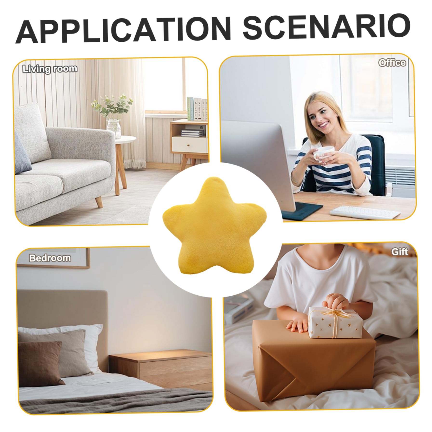 Almohada de estrella de 2 piezas, almohada de felpa en forma de estrella de 12 pulgadas, lindo cojín decorativo de cojín decorativo para vivir, sala de juegos de dormitorio, decoración, regalo.