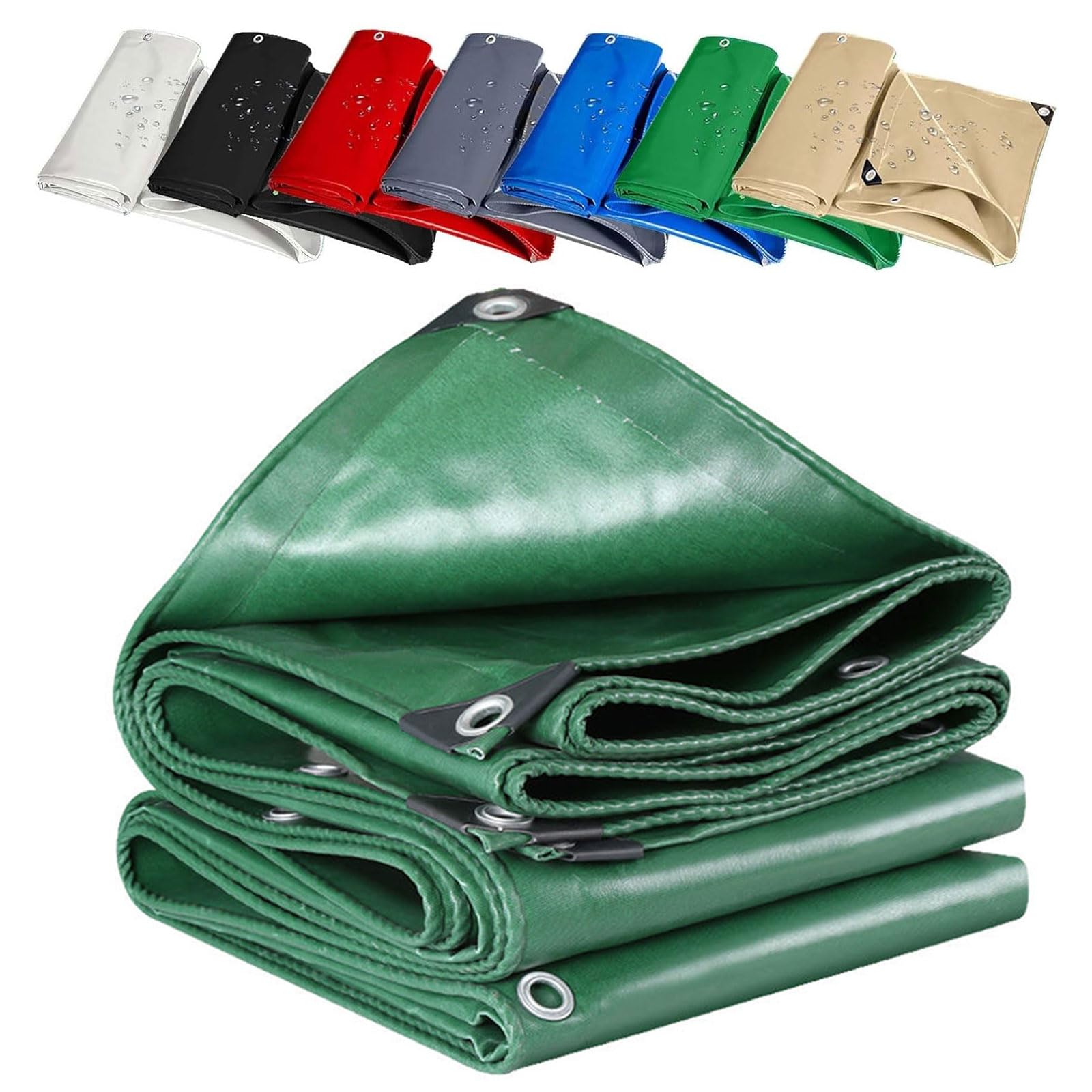 Lona impermeable verde 90x160 cm con ojales para protección exterior
