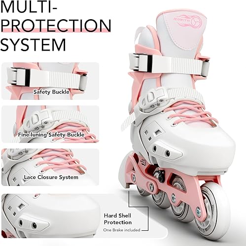 Miniatura 2 de Patines en línea para niños y niñas con ruedas iluminadas, tamaño ajustable, adecuado para principiantes, patines para mujeres, niñas y adultos