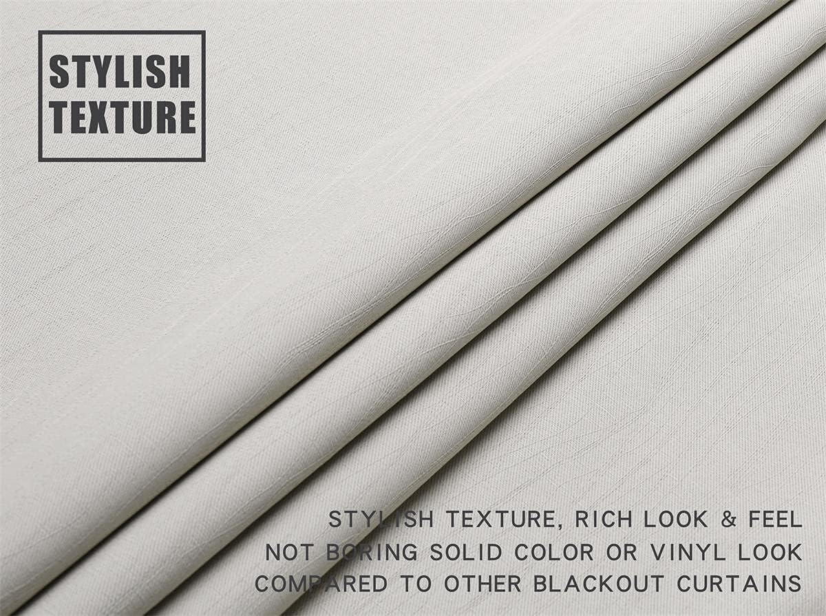 G2000 100% Blackout Curtains for Bedroom Living Room Curtains 95 Inches Long Beige Curtains Room Darkening Window Grommet Curtains Thermal Lined Insulated Light Blocking Noise Reducing 2 Panels Set