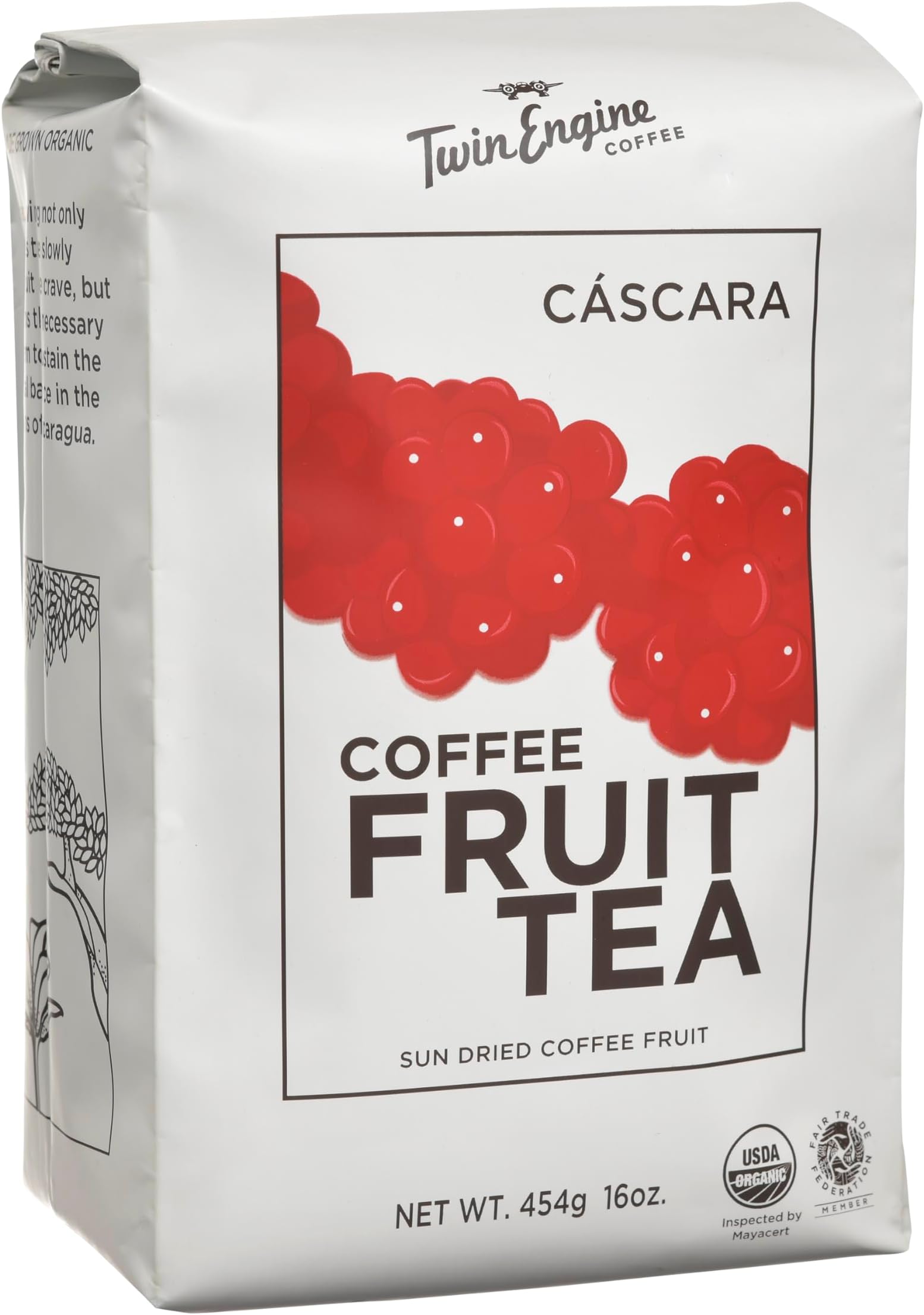 Coffee Fruit Tea - Cascara - superfood with antioxidants - 1lb - WHOLE DRIED COFFEE FRUIT for cold or hot brew - by Twin Engine Coffee