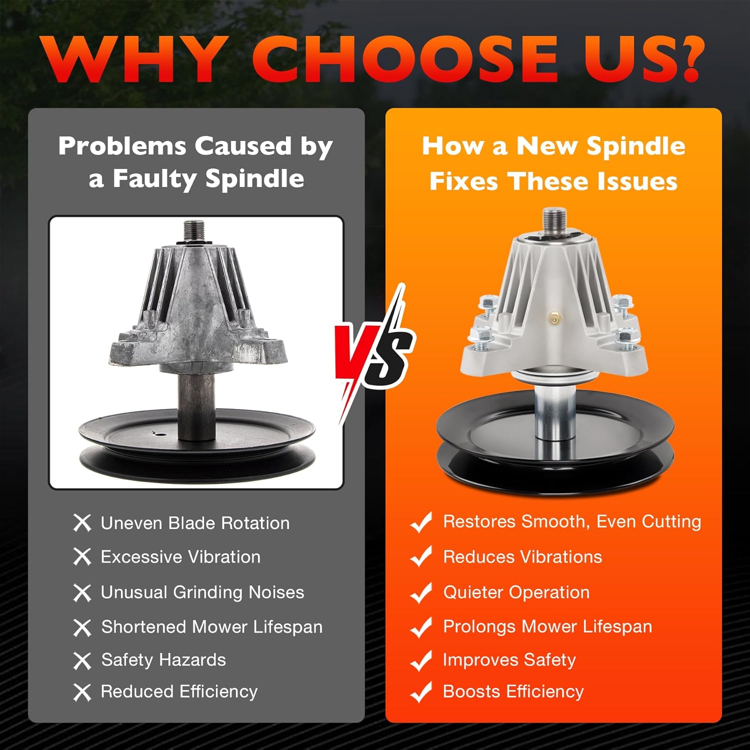 ATRACYPART 618-09260 Lawn Mower Deck Spindle Assembly Compatible with Cub Cadet ZT1-42, ZTS1-42, MTD, Craftsman Z5200, Troy-Bilt Mustang Z42 42" Zero Turn Mower, Replaces OEM 618P09260