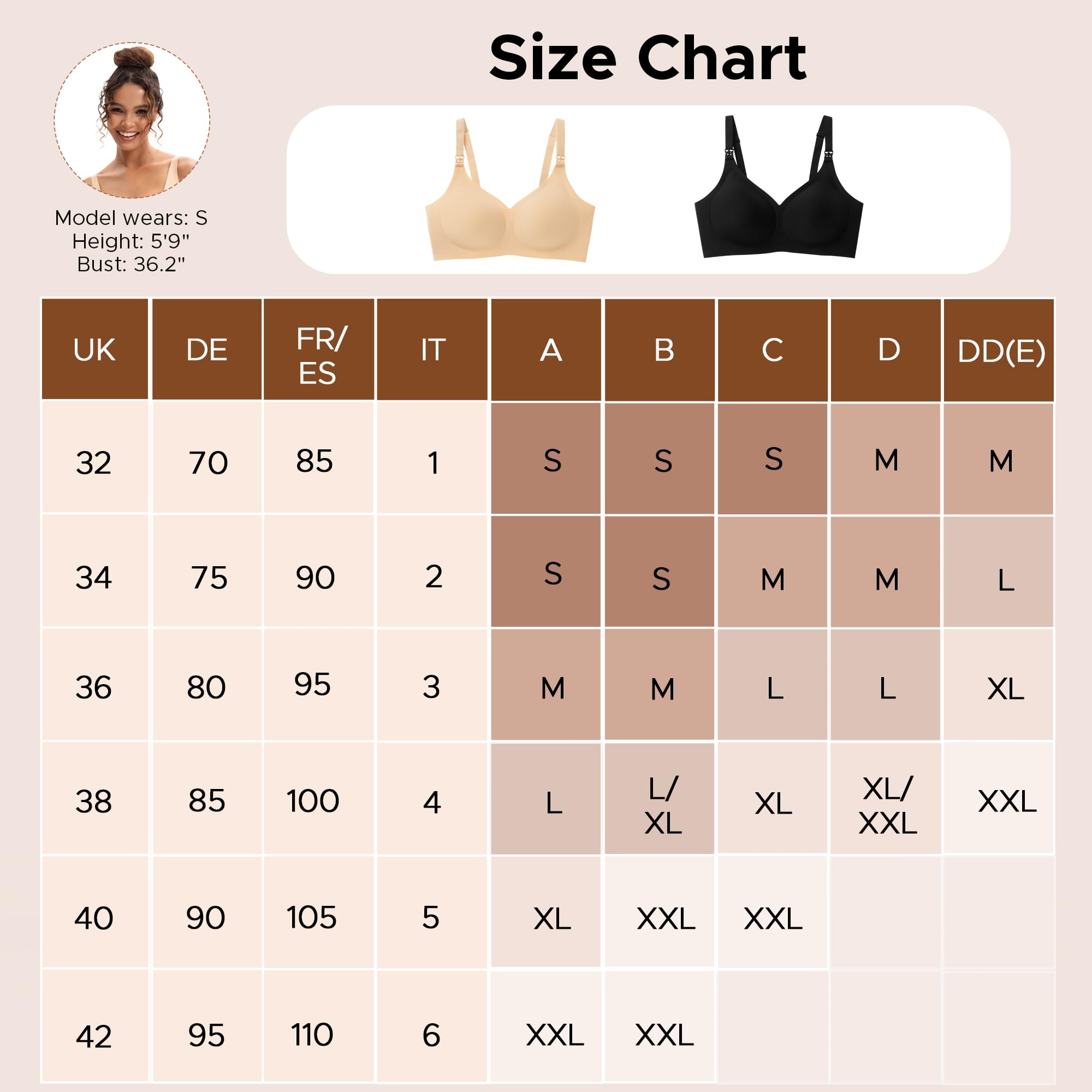 INNERSY Nursing Bras Breastfeeding Seamless Non Wired Maternity Bra Pregnancy Bralette with Extender — view 6