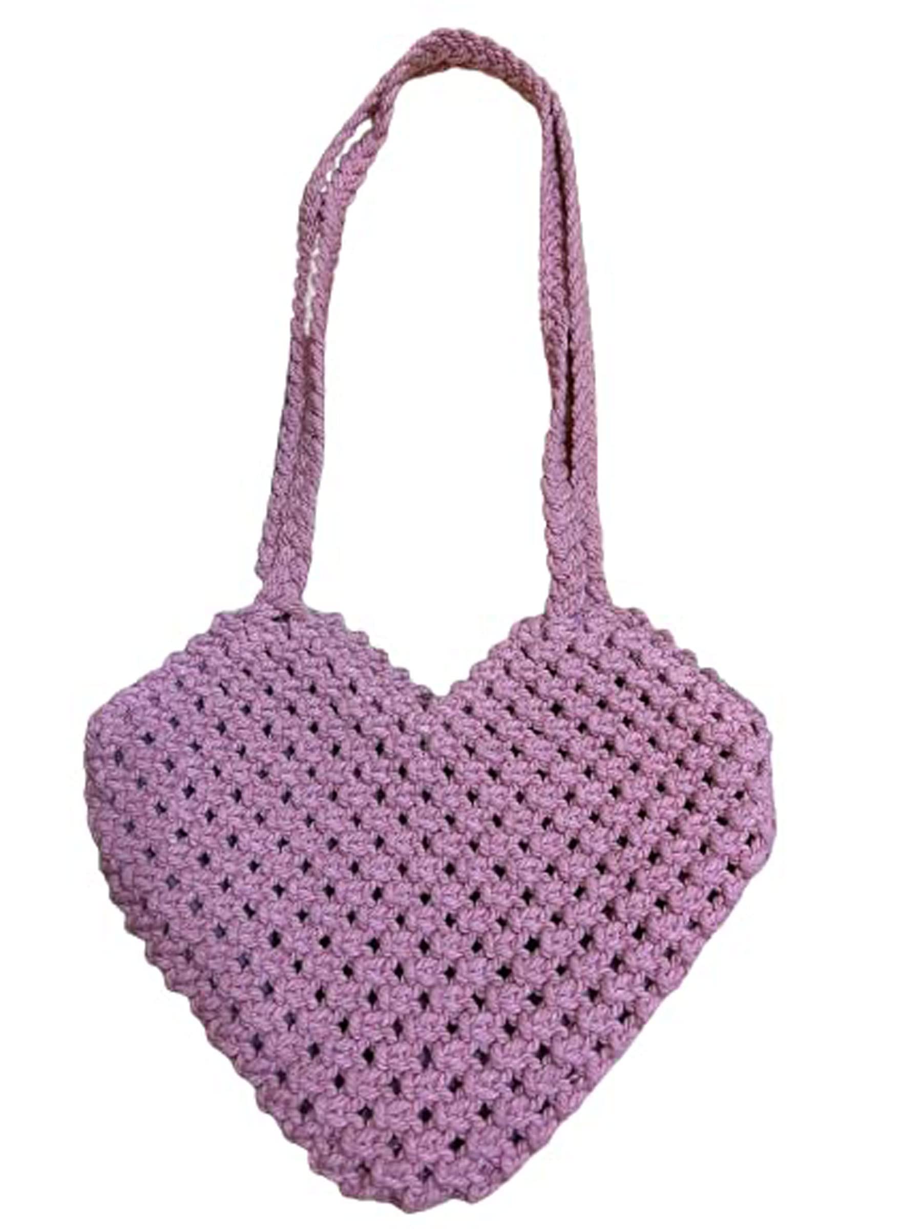 JESSICA Cotton Boho Macrame Handmade Heart Shaped Handbag Birthday Gift
