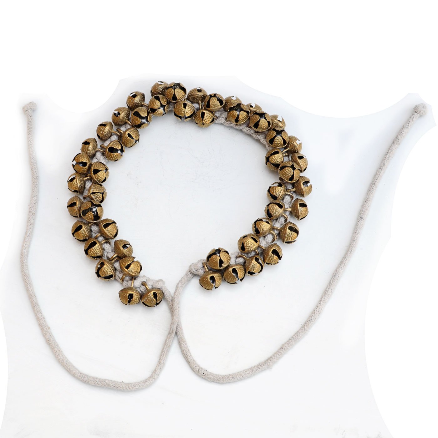 Kathak Ghungroo pair, Ankle bells on string, 50 brass bells in each string