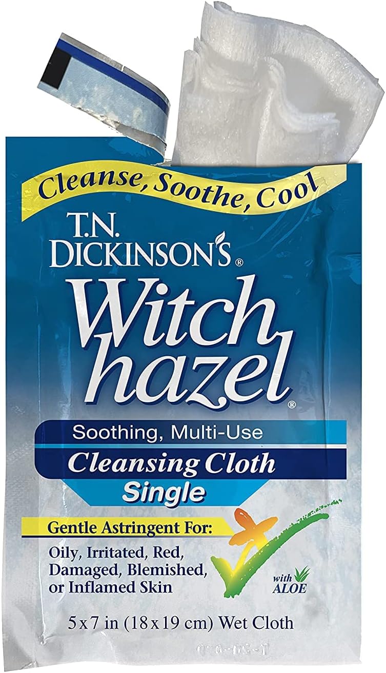 T.N. Dickinson's Witch Hazel On-The-go Multi-use Cleansing Cloth Towelette Singles, 14 Count : Everything Else