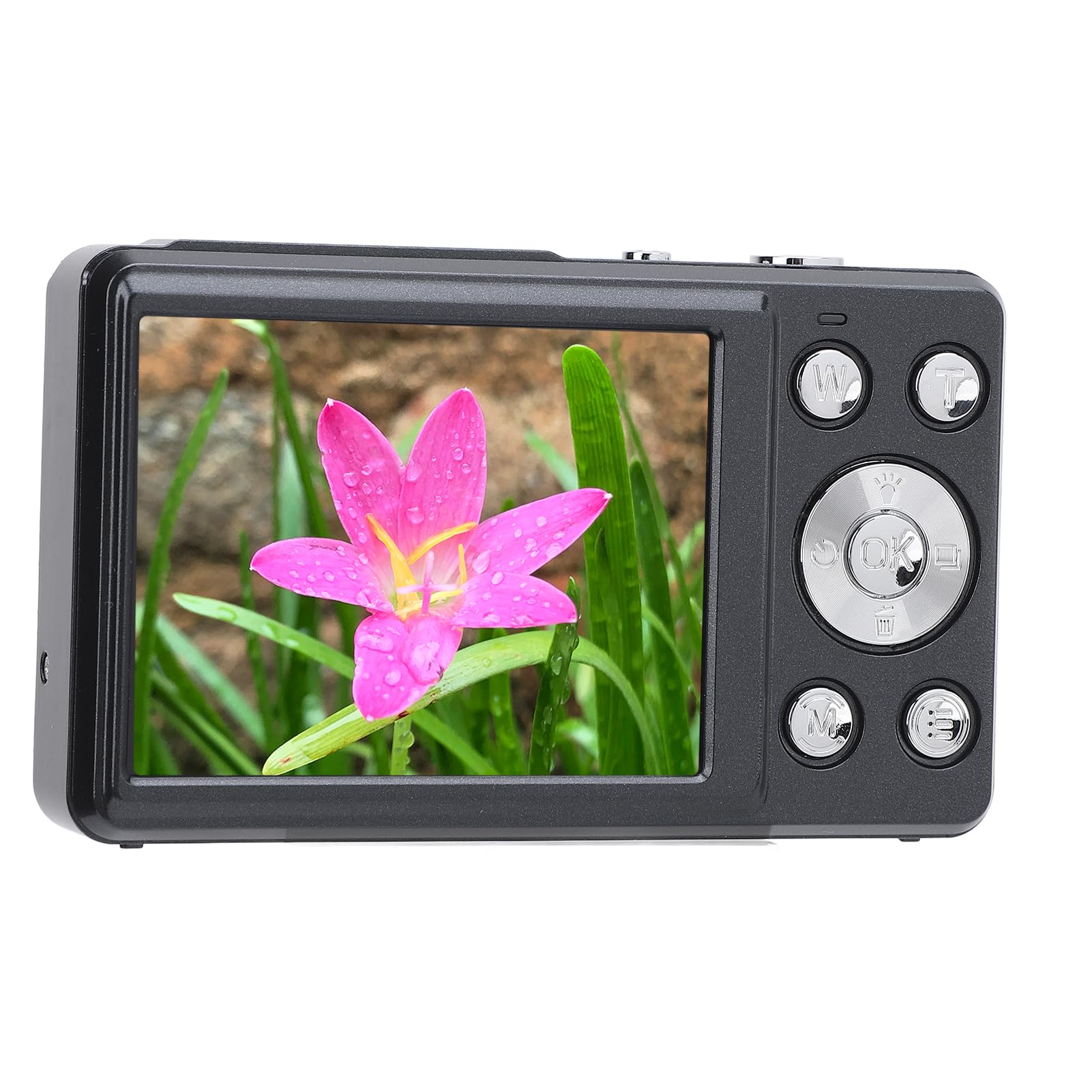 Aparat Cyfrowy 4K, Aparat Cyfrowy z 18-krotnym Zoomem Cyfrowym, Przenośny Aparat Dziecięcy z Ekranem o Przekątnej 2,88 Cala i światłem Wypełniającym LED dla Początkujących (BLACK)