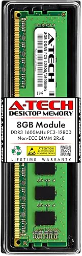A-Tech 8GB RAM para Dell OptiPlex 9020, 9010, 7020, 7010, 3020, 3010, XE2 (USFFSFFMTDT)  DDR3 1600 MHz DIMM PC3-12800 UDIMM actualización de memoria