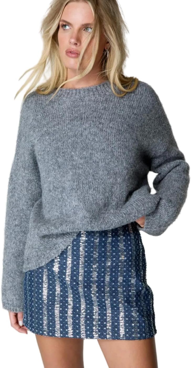 Nasty Gal Sequin Denim Mini Skirt