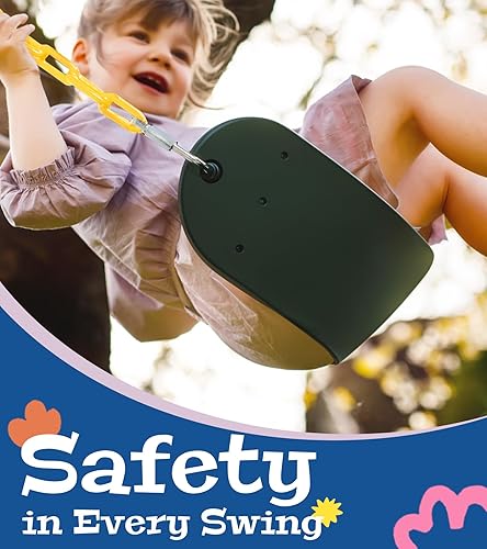 Miniatura 2 de Asiento de columpio resistente, cadenas resistentes al óxido de 66 pulgadas con sección recubierta de PPC de 30 pulgadas, accesorios de repuesto con