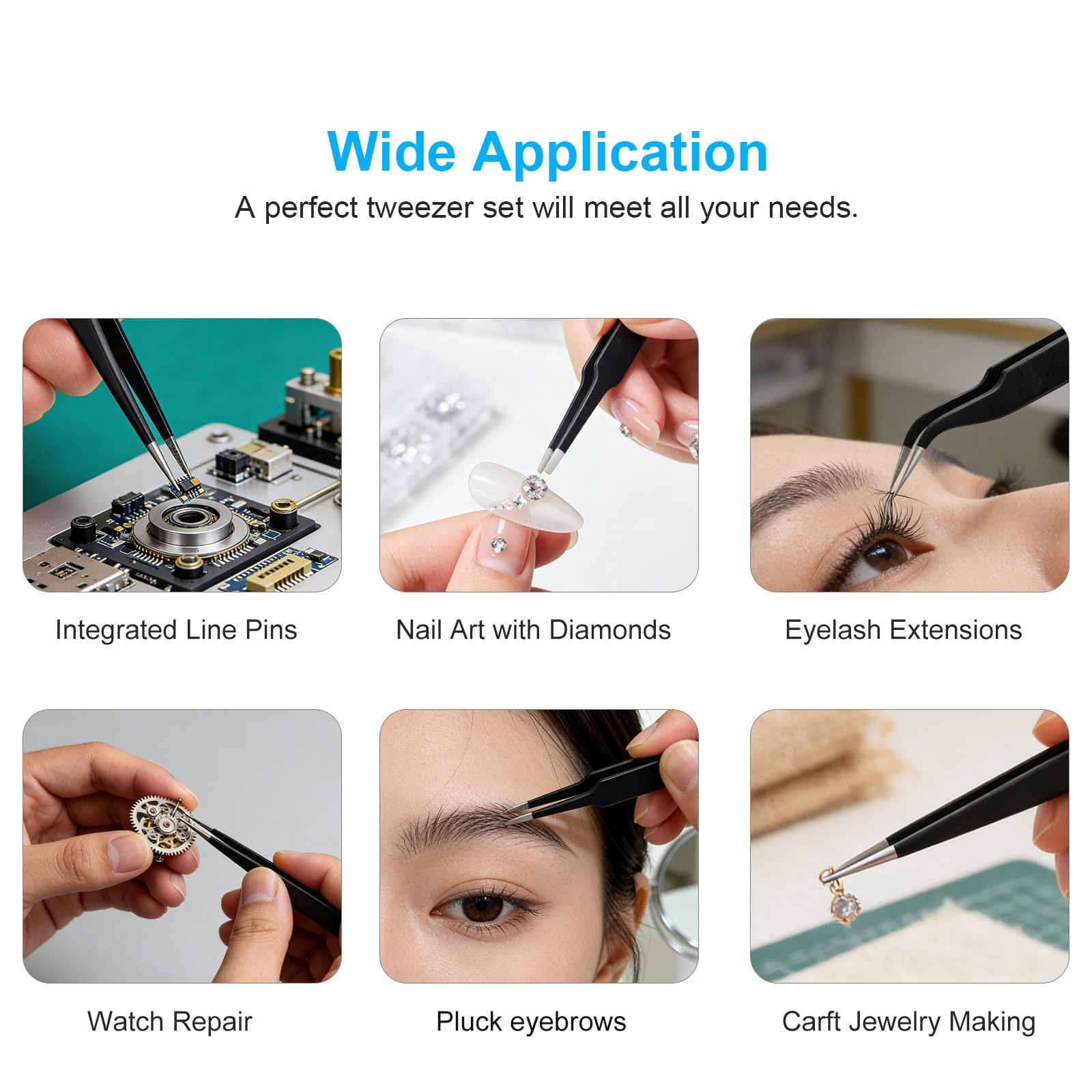 3PCS Precision Tweezers Set, Upgraded ESD high-end anti-static for Craft — Amazon image 7
