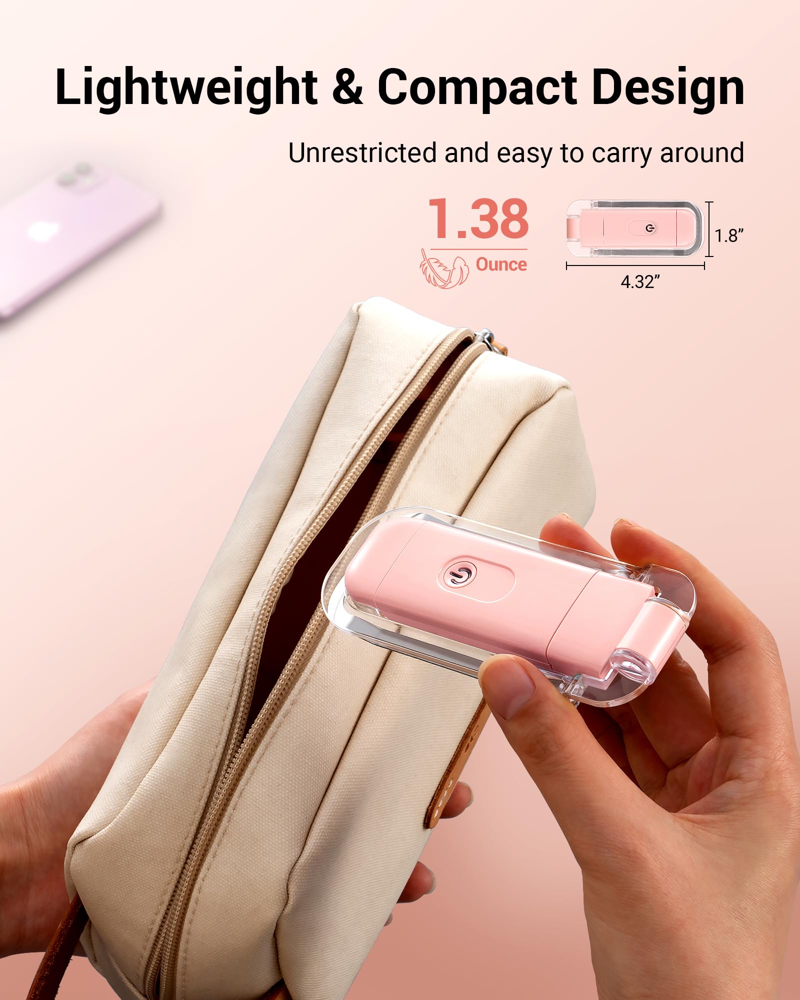 DEWENWILS Lampada da lettura con clip, ricaricabile tramite USB, colore: rosa | Bianco caldo, luminosità regolabile, angolo di illuminazione flessibile, segnalibro portatile per topi di biblioteca, bambini
