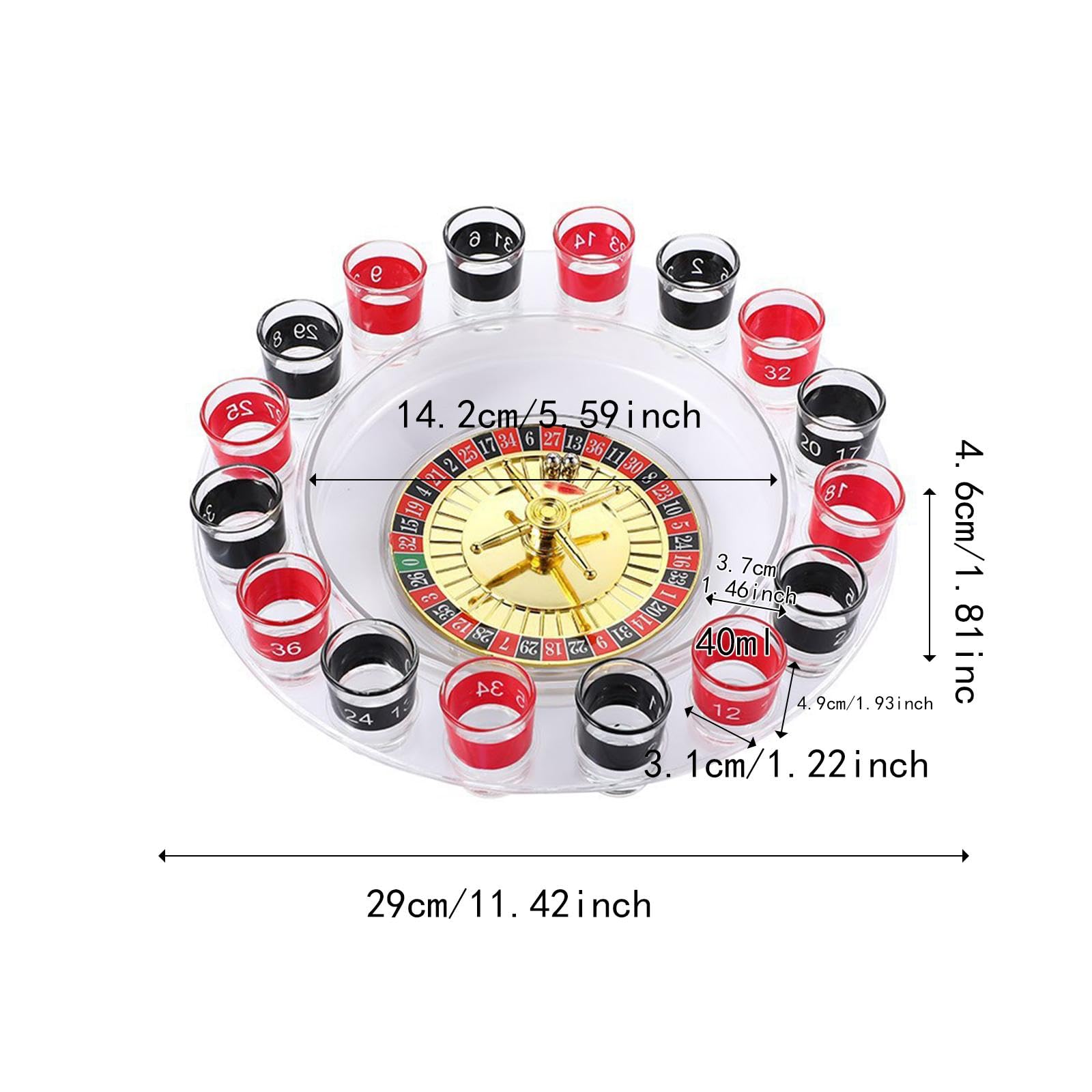 Oshhni Roulette Jeu à Boire Roue Fête Rotatif Divertissement Cadeaux Jeu Plateau tournant pour Fête Famille Café Rassemblement Carnaval