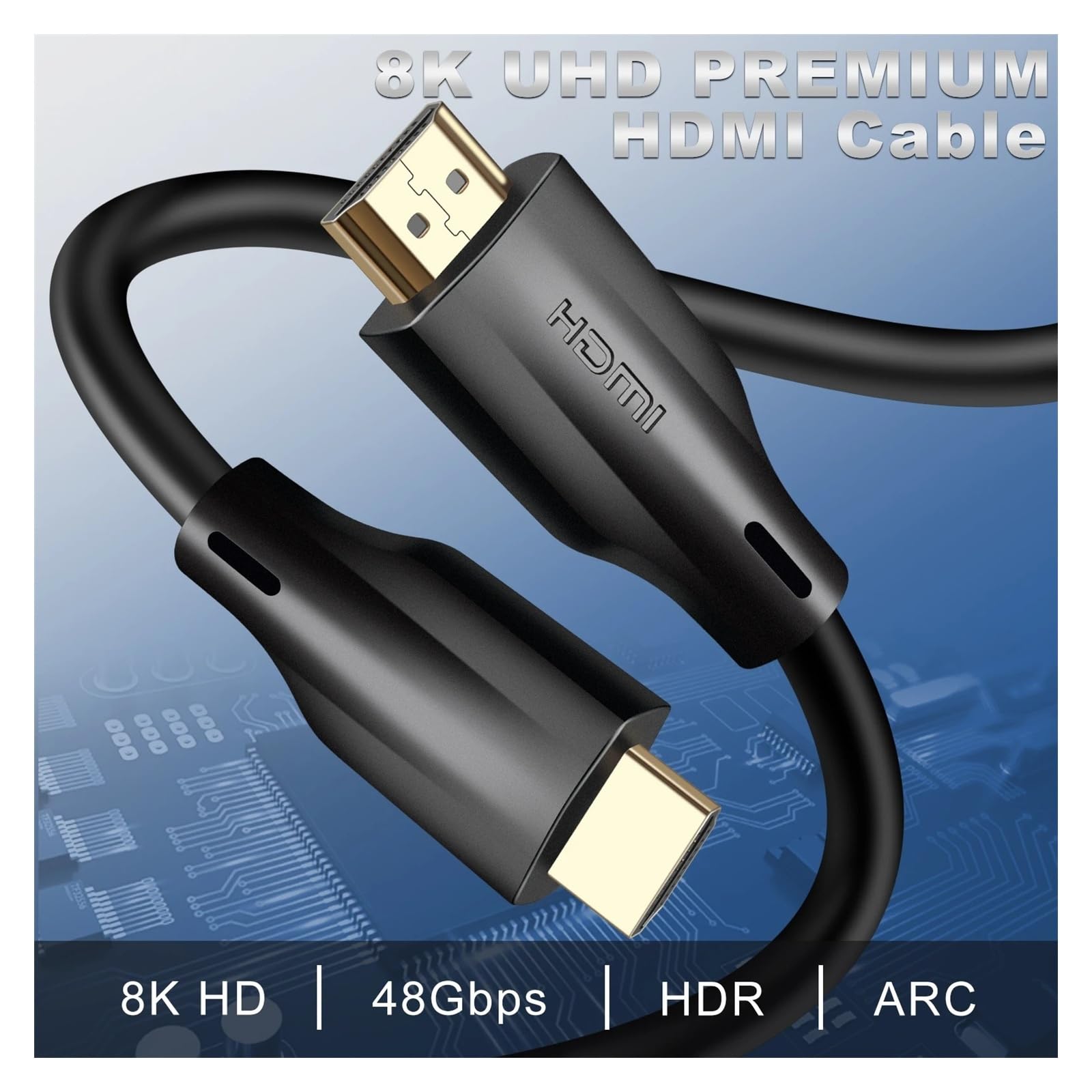 Cavo Di Connessione Video Ad Alta Velocità HDMI 2.1, Cavo Da 48 Gbps Che Supporta 8K A 60 Hz 4K A 120 Hz for Console Di Gioco, PC, TV, Proiettore, Monitor(Black-7 m)