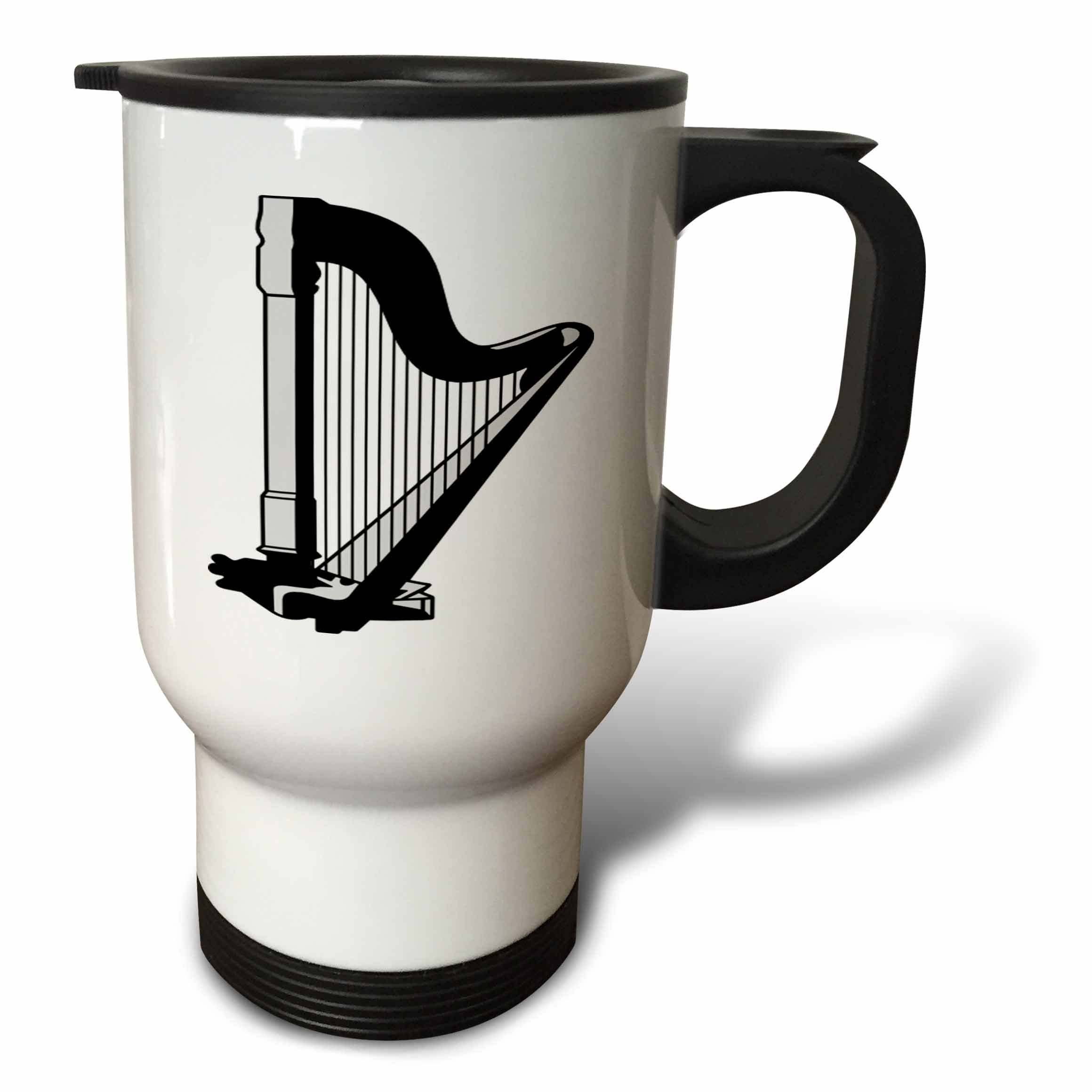 3dRose Big White Badminton Shuttlecock Travel Mug, 14-Ounce, Stainless Steel