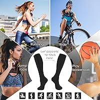 Vista 2 de Calcetines de compresión con cremallera, 2 pares de medias de compresión de punta cerrada de 15-20 mmHg para hombres y mujeres