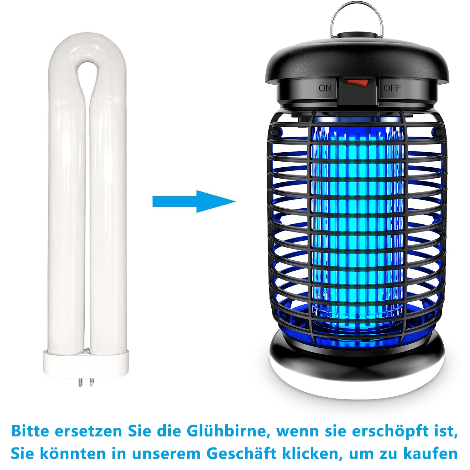 seenlast Elektryczna Pułapka na Owady, Lampa owadobójcza 15W 4200V z oświetleniem LED | Wodoszczelna (IPX4) | Skuteczna przeciw komarom, molom, muchom, pająkom | Do użytku wewnątrz i na zewnątrz