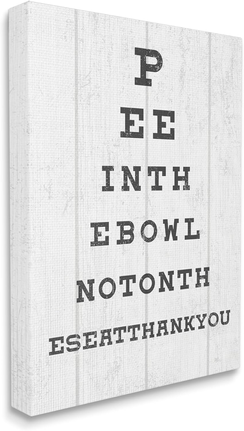 Stupell Industries 'Pee in the Bowl Eye Chart', Canvas Art, 16 x 20 Inches, Easy to Hang and Sturdy, Made in USA, by Lil' Rue