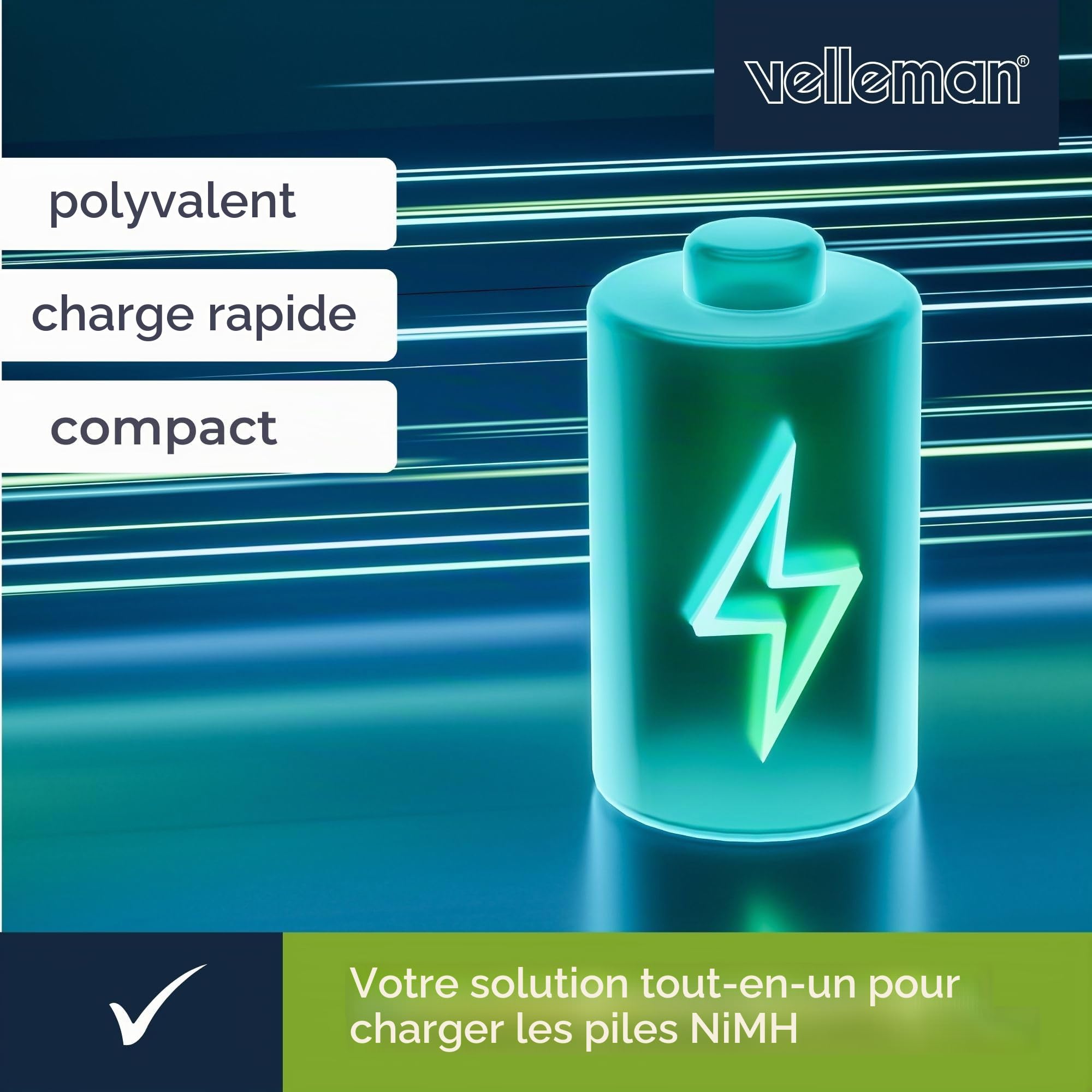Velleman Chargeur/DÉCHARGEUR Rapide Universel pour ACCUS NIMH avec AFFICHEUR LCD ET Sortie USB