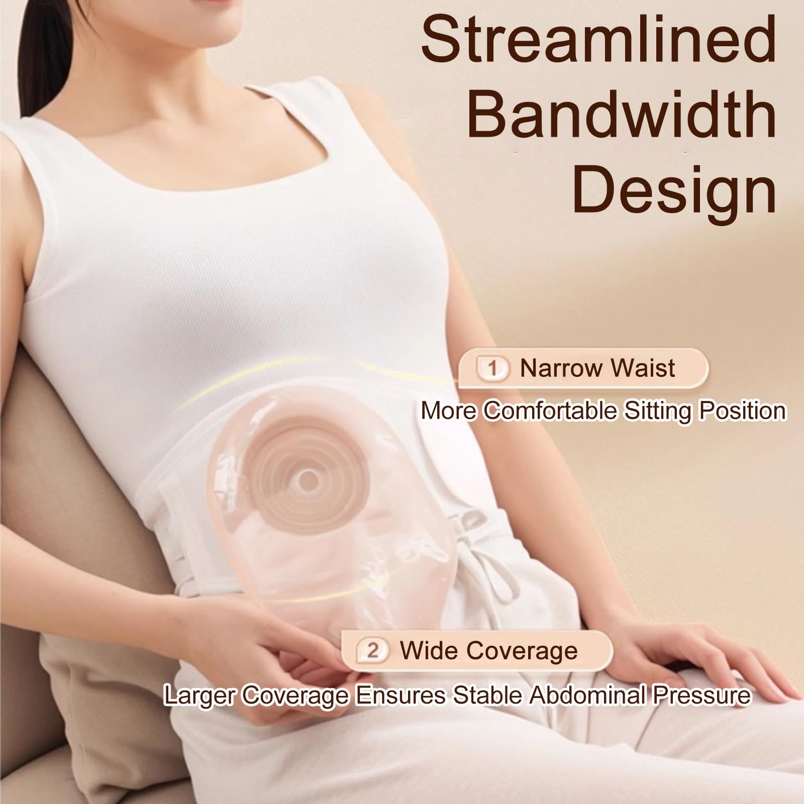 Cintura per Ernia Ostomica per Uomo e Donna, Cintura per Colostomia Regolabile, con Fori di Diverse Dimensioni, Comfort Post-Operatoria