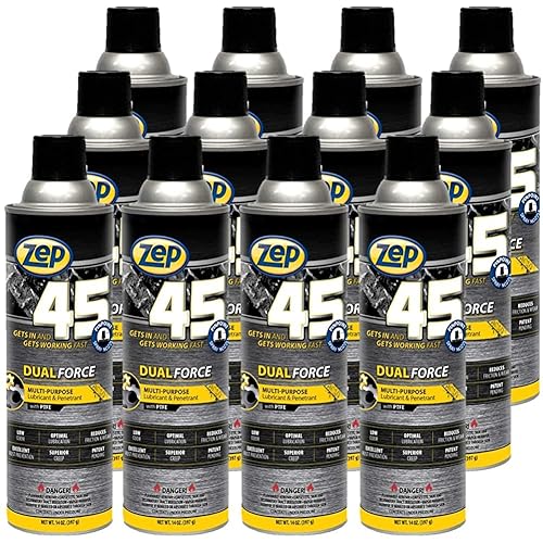 Zep 45 Dual Force - Penetrante y lubricante multiusos - 14 onzas (caja de 12) - 325101 - Excelente prevención de óxido, penetración superior, bajo