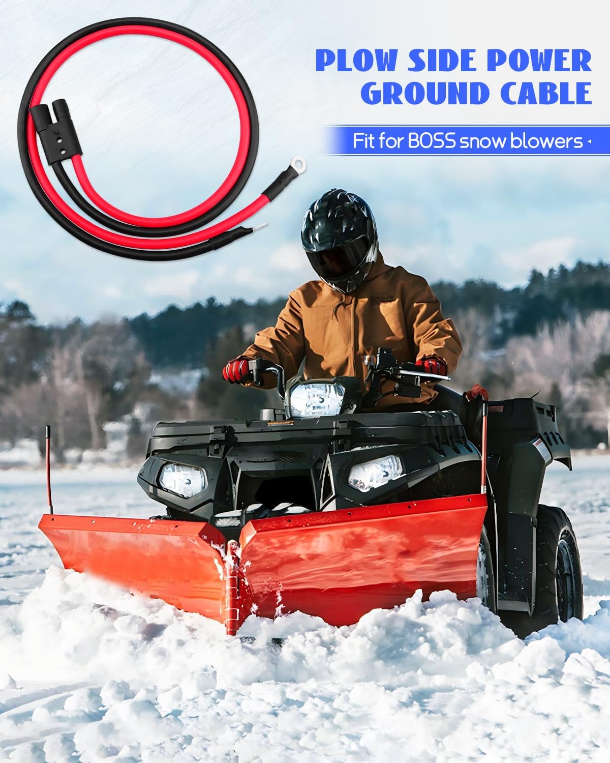 Power Ground Cable Plow Side 1304741 HYD01690 36" Fit for Boss Plows Snow Plow Harness