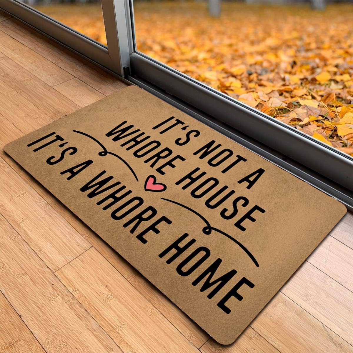 Funny Welcome Doormat For Entrance Way Indoor Front Porch Rugs It's Not A Whore House It's A Whore Home Personalized Funny Home Decor Mat Anti-Slip Rubber Novelty Prank Gift Mats23.7"(L) x 15.9"(W)