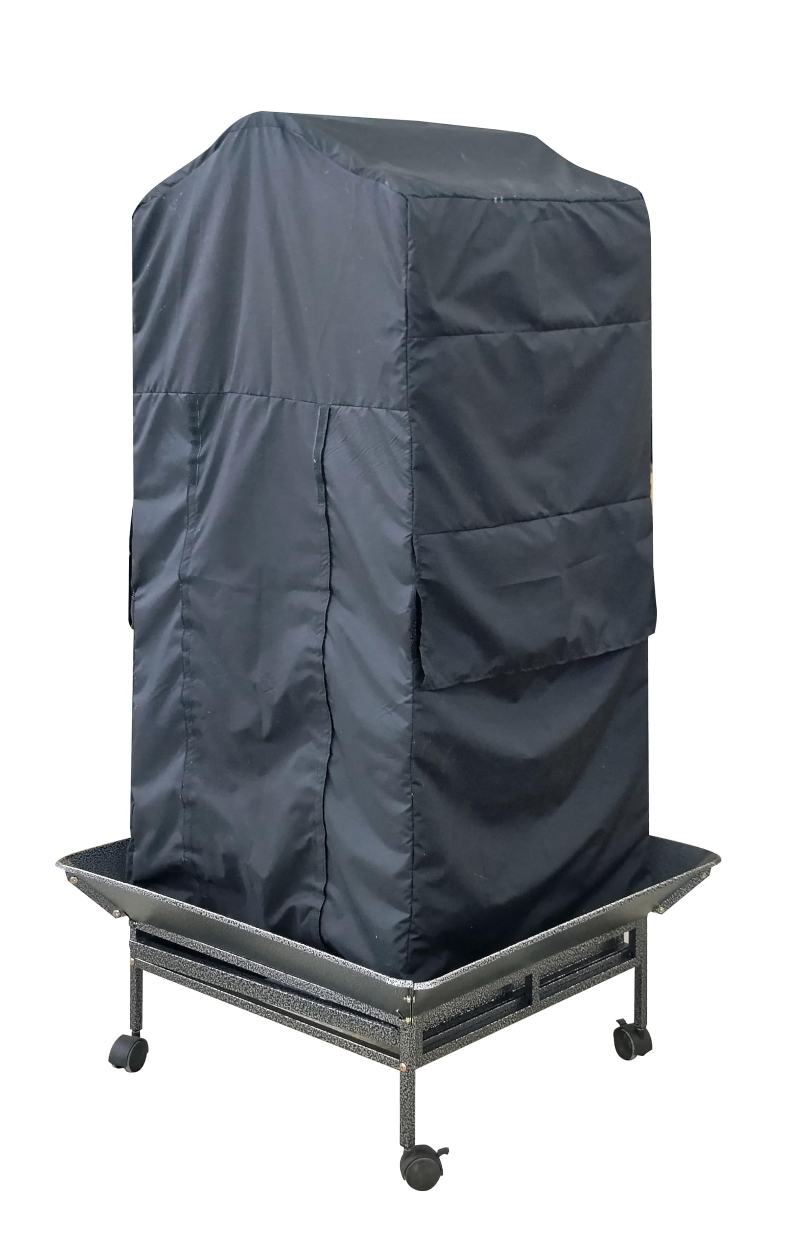 Pet's Solution - Telo Copertura Nero per Gabbia Pappagalli con Tetto Onda e Misura Interna da 61,5x57,5x121h cm, Ideato per Favorire il Riposo dei Volatili