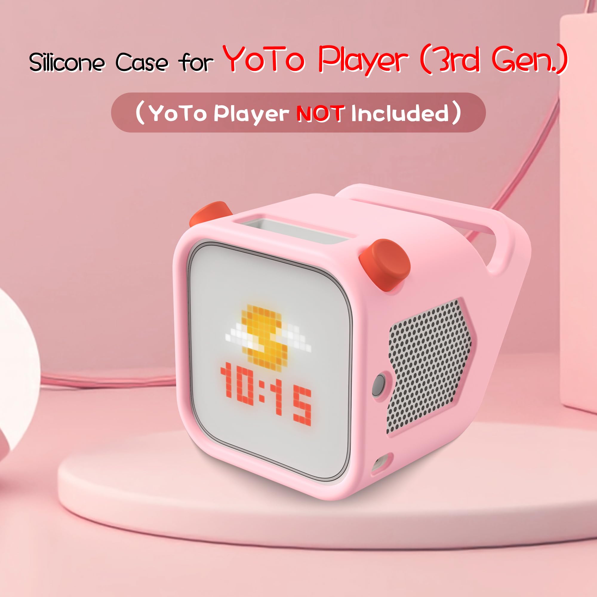 Funda de silicona para Yoto Player (3ª generación), funda protectora de silicona compatible con Yoto Player, antideslizante, golpes y desgaste y desgarro Funda de silicona con asa fácil de transportar